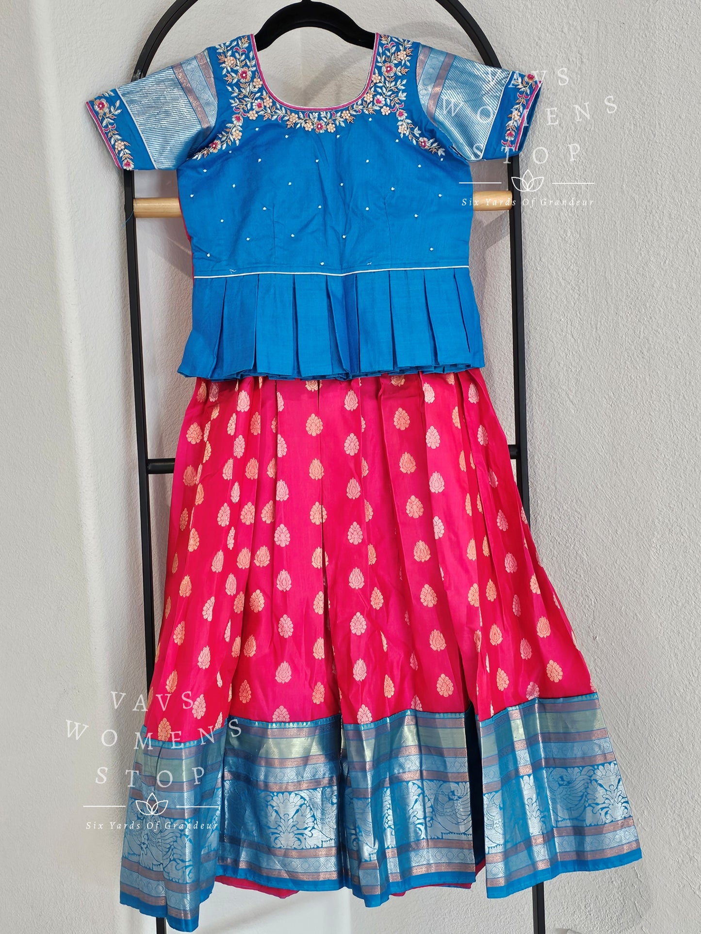 Pure Kanchi Silk Lehenga/ Pattu Pavada Set