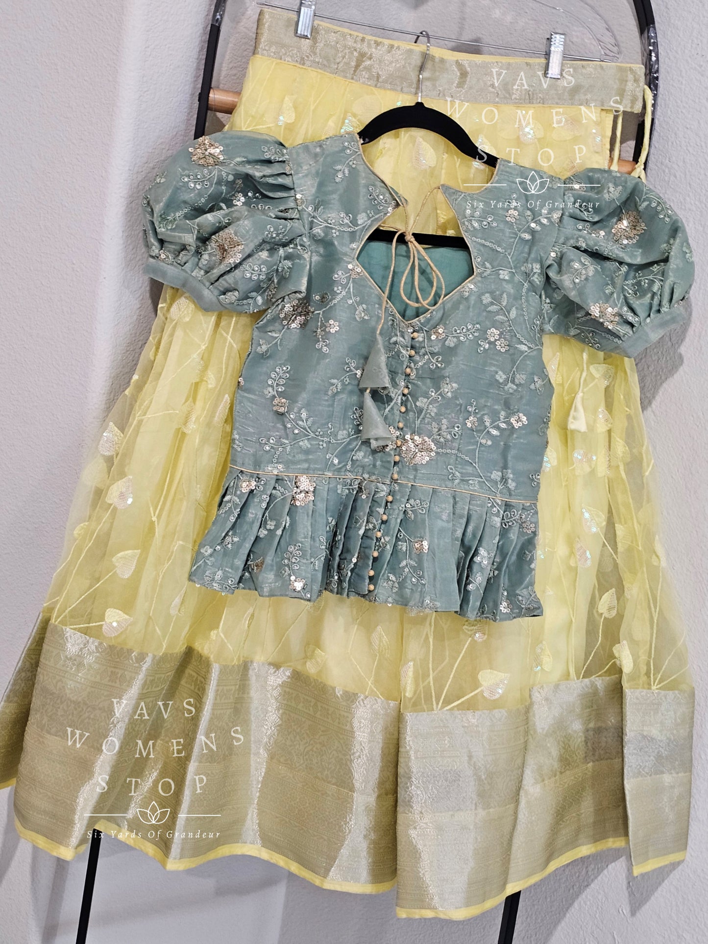 Pastel Shades Organza Lehenga Set