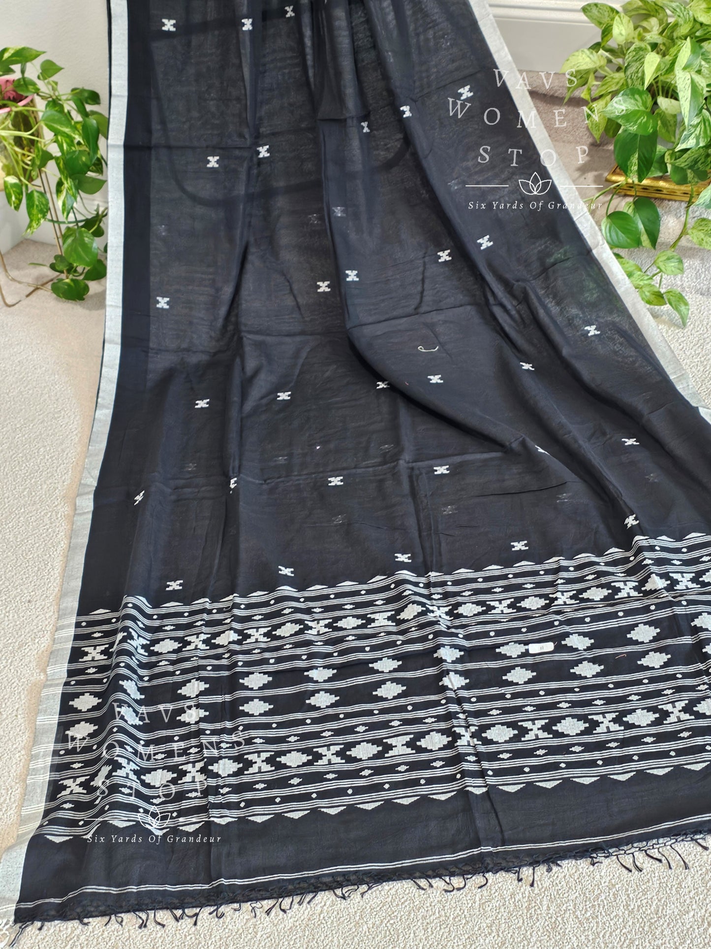 Mrunal Thakur Inspired Pure Organic Khadi Cotton Designer Saree