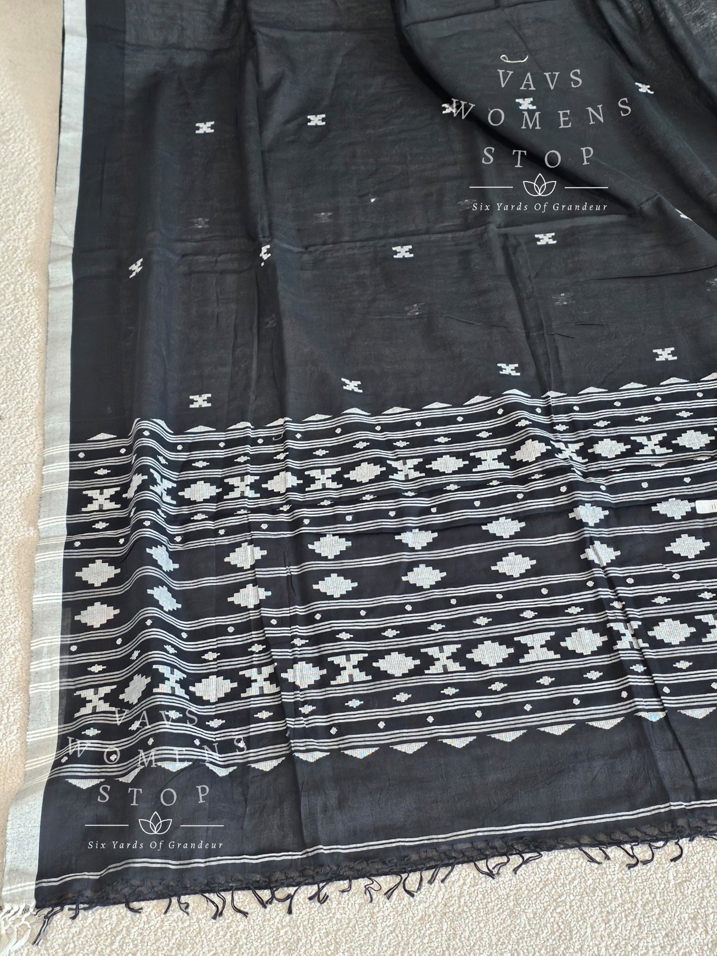 Mrunal Thakur Inspired Pure Organic Khadi Cotton Designer Saree