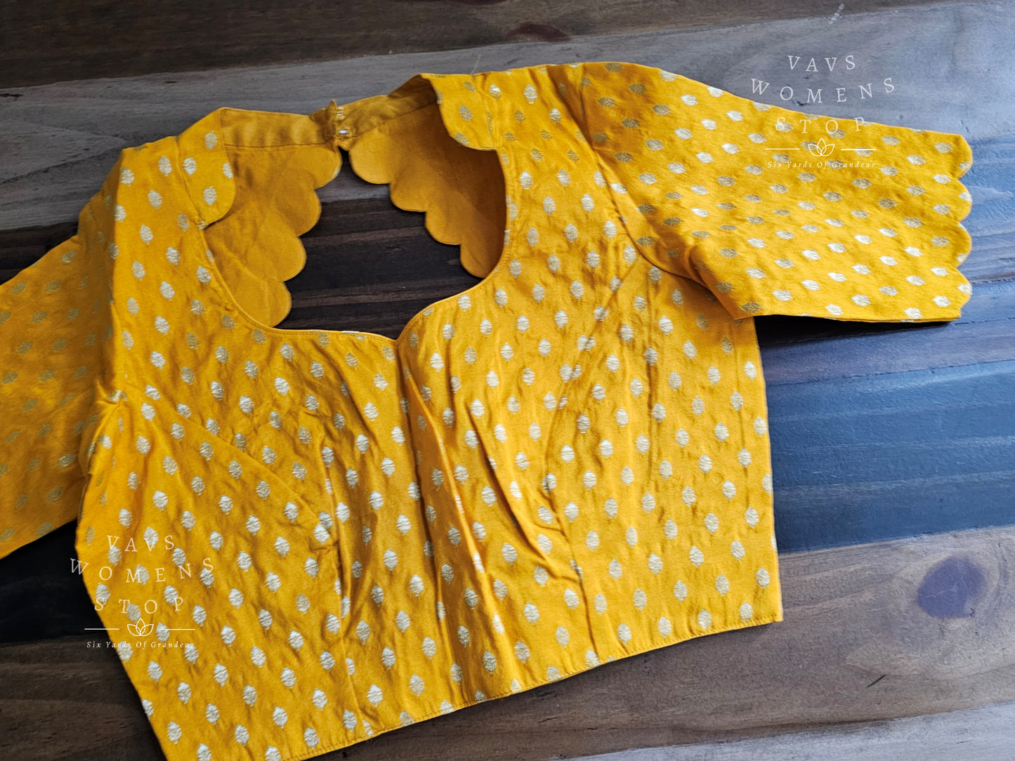 Yellow Orange Shade Benarasi Blouse