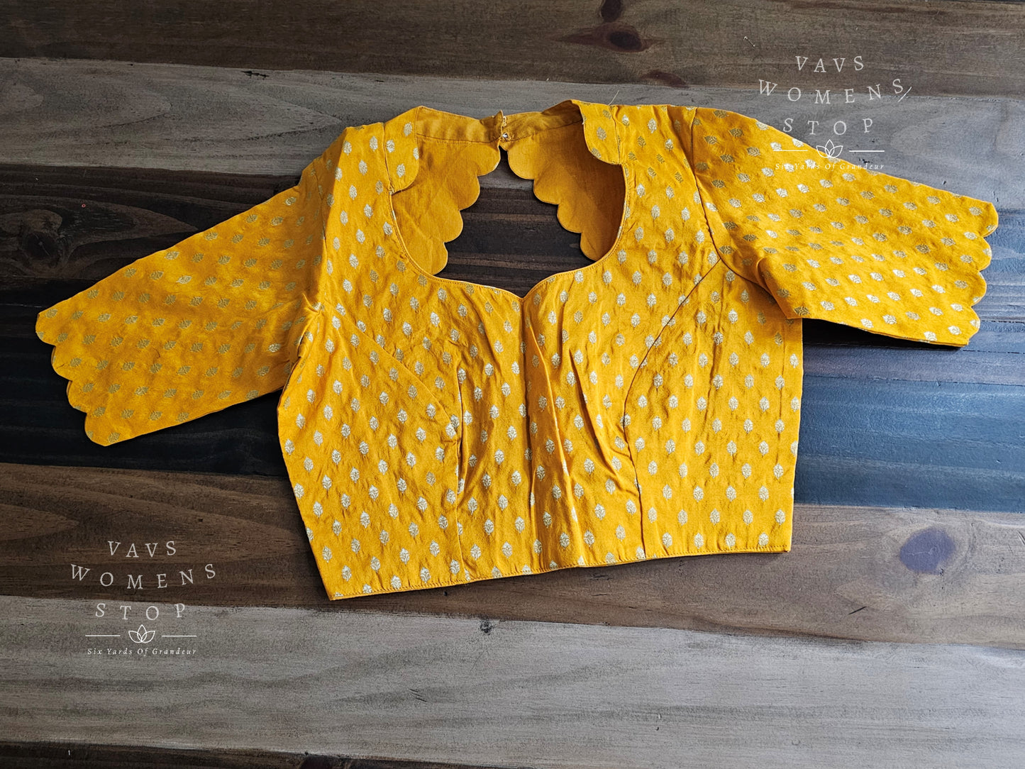 Yellow Orange Shade Benarasi Blouse