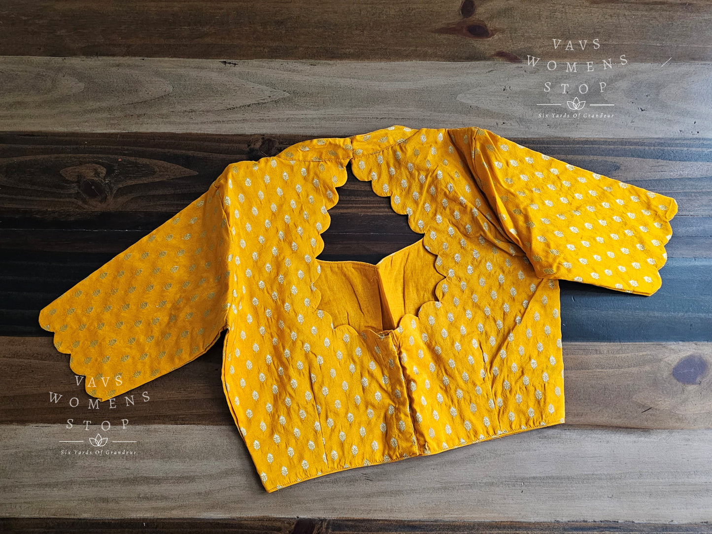 Yellow Orange Shade Benarasi Blouse