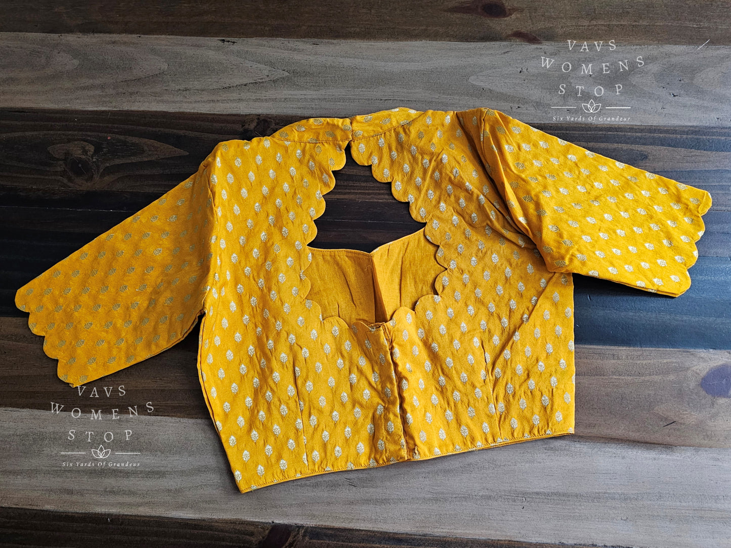 Yellow Orange Shade Benarasi Blouse