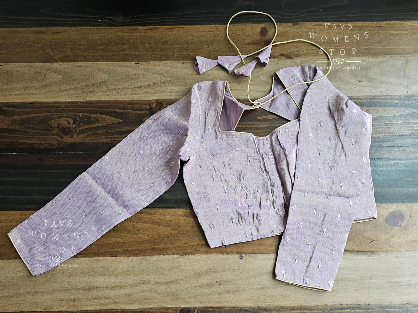 Full Sleeves Lavender Tissue Blouse