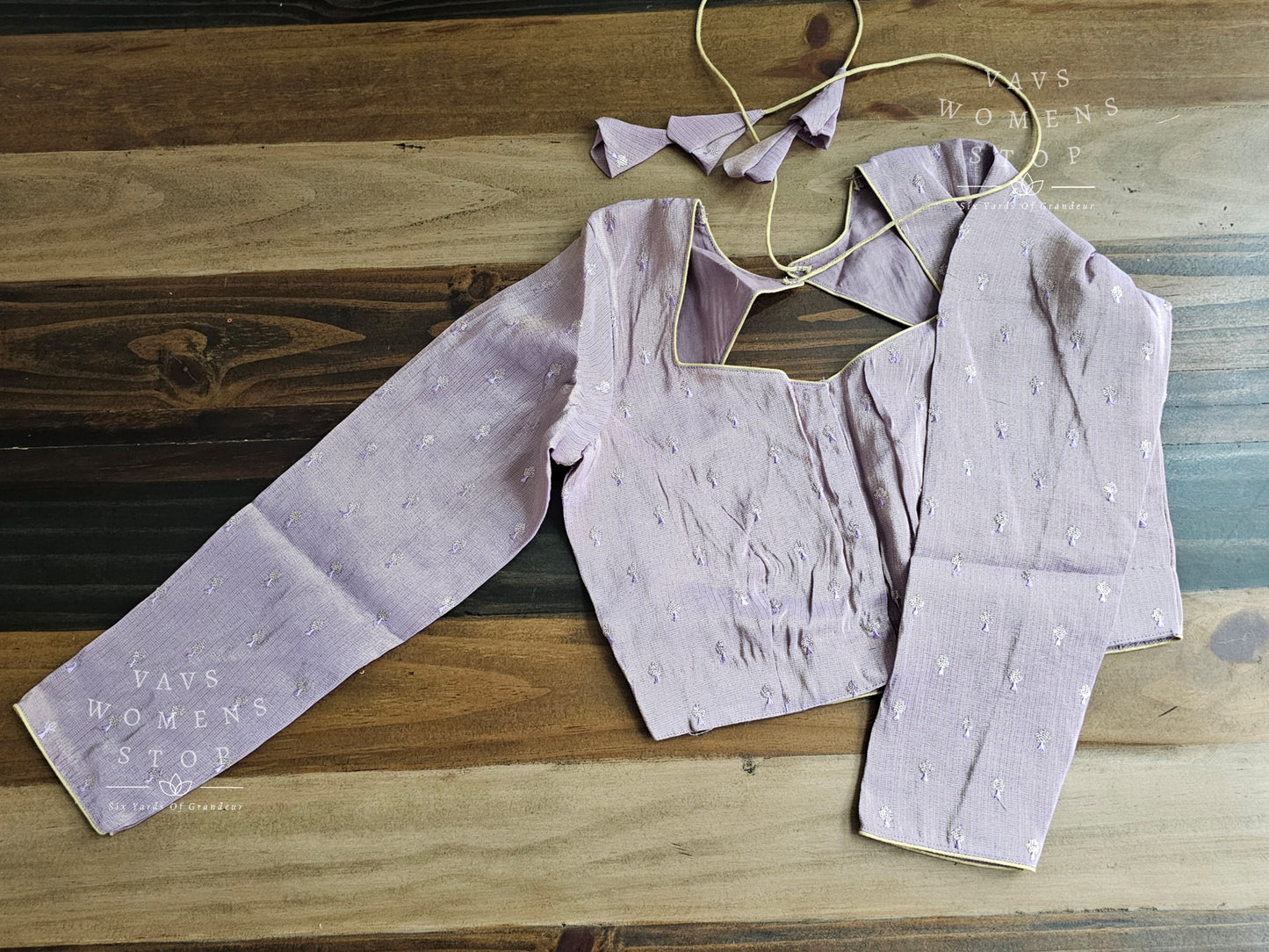 Full Sleeves Lavender Tissue Blouse