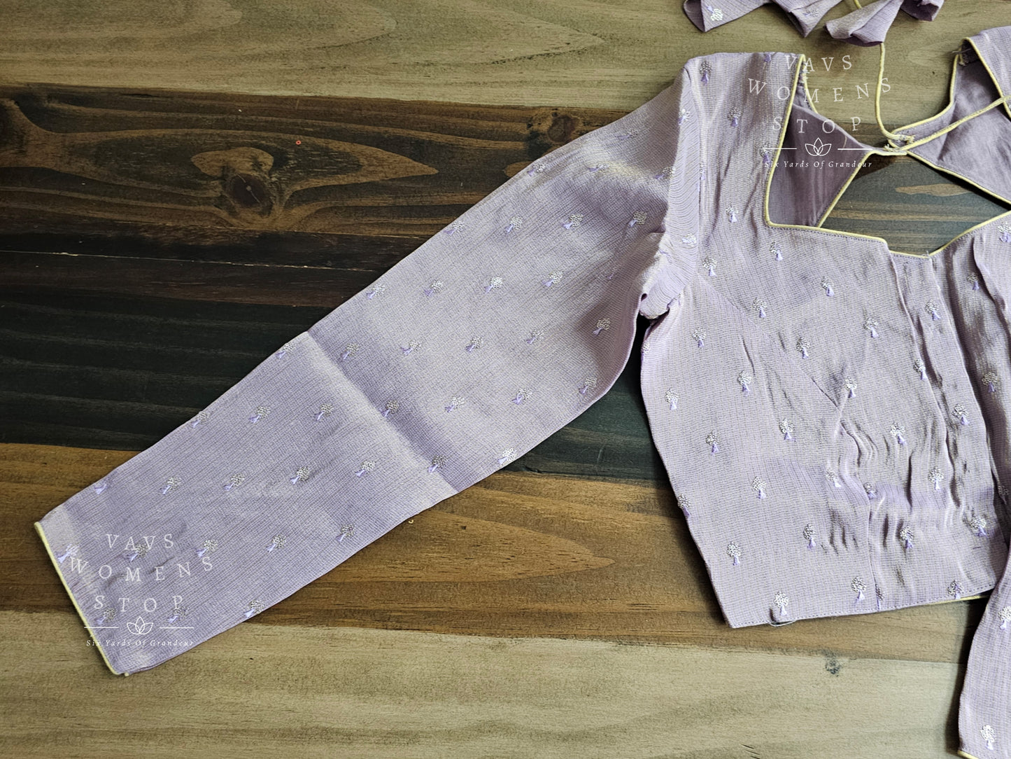 Full Sleeves Lavender Tissue Blouse