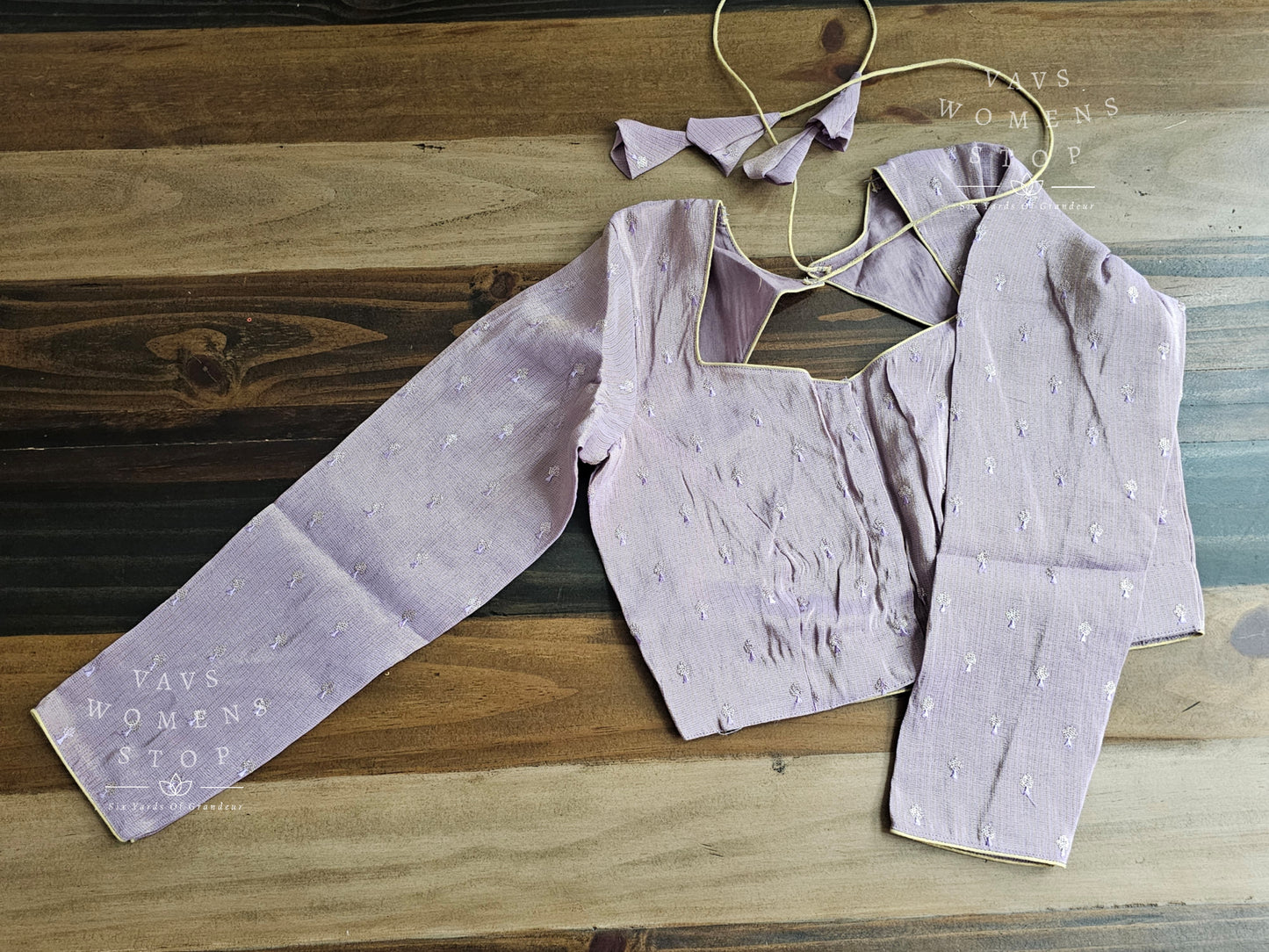 Full Sleeves Lavender Tissue Blouse