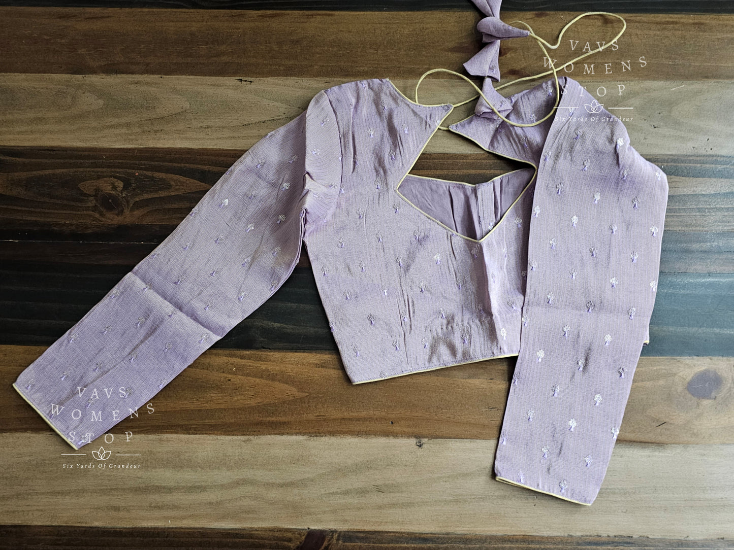 Full Sleeves Lavender Tissue Blouse