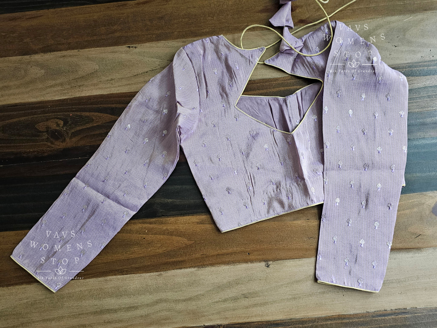 Full Sleeves Lavender Tissue Blouse