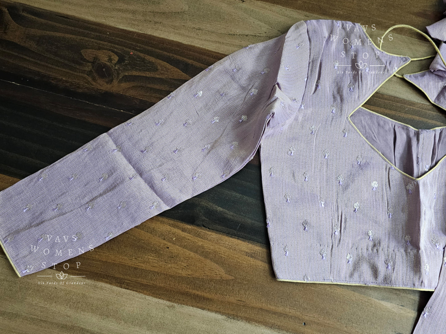 Full Sleeves Lavender Tissue Blouse