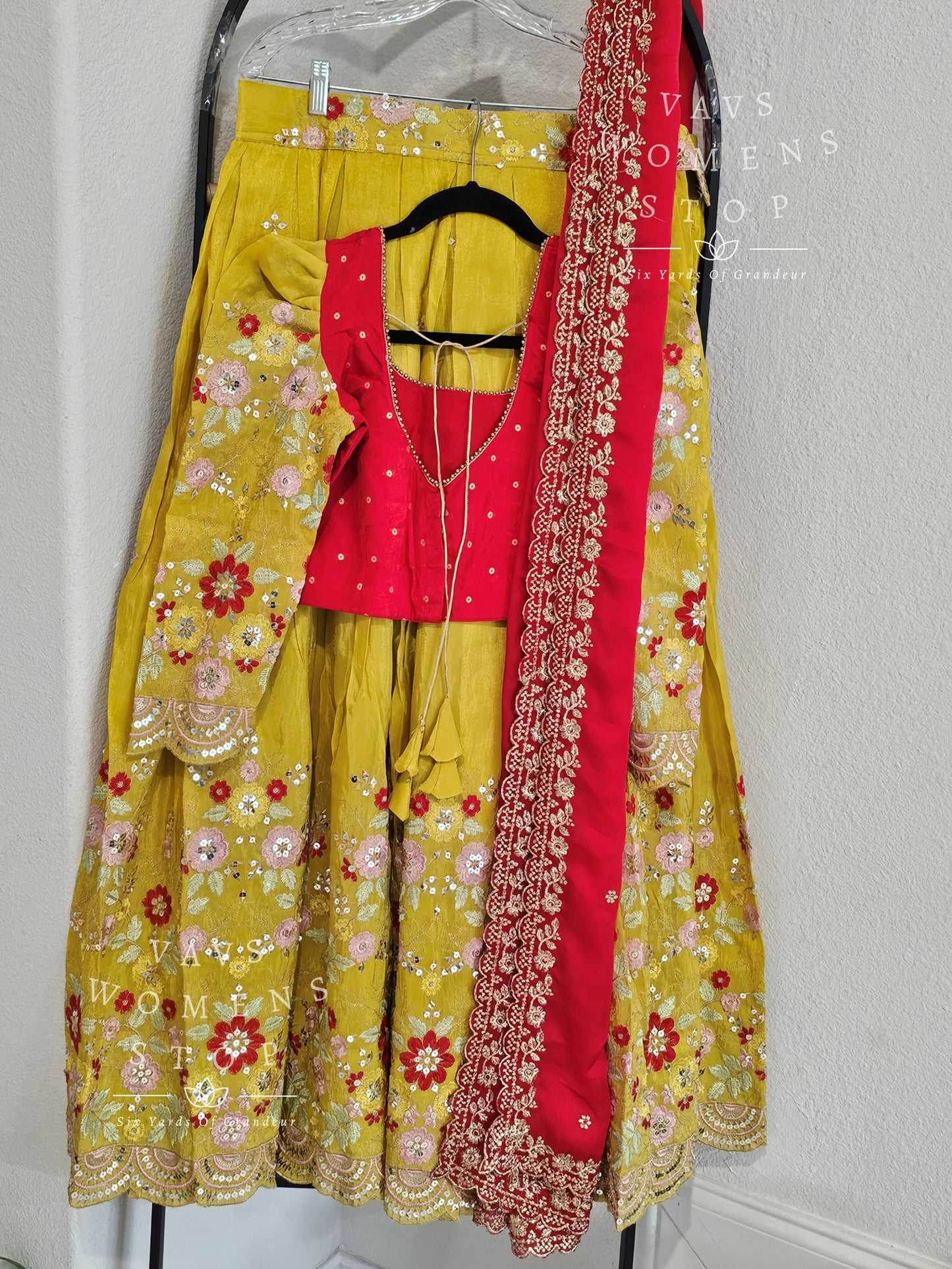 Designer Tissue Silk Tissue Lehenga / Langa Voni Set