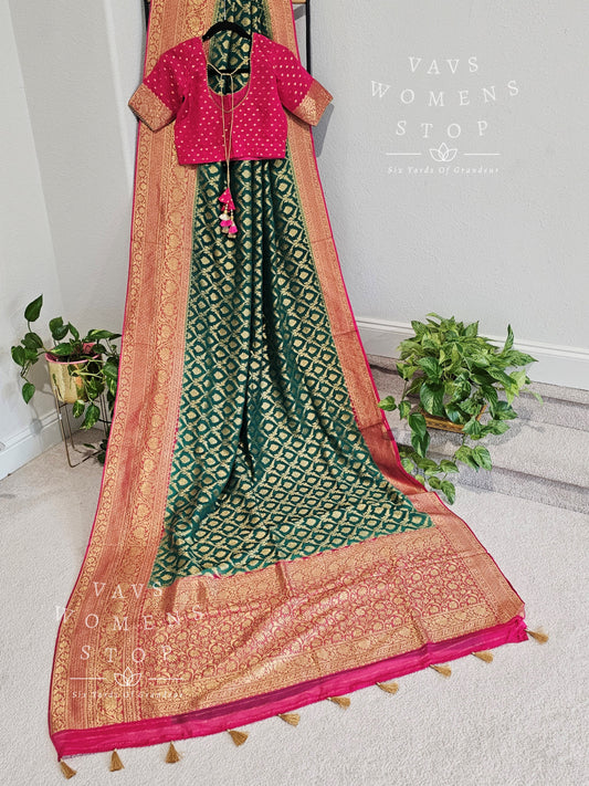 Pure Khaddi Georgette Powerloom Saree - Blouse