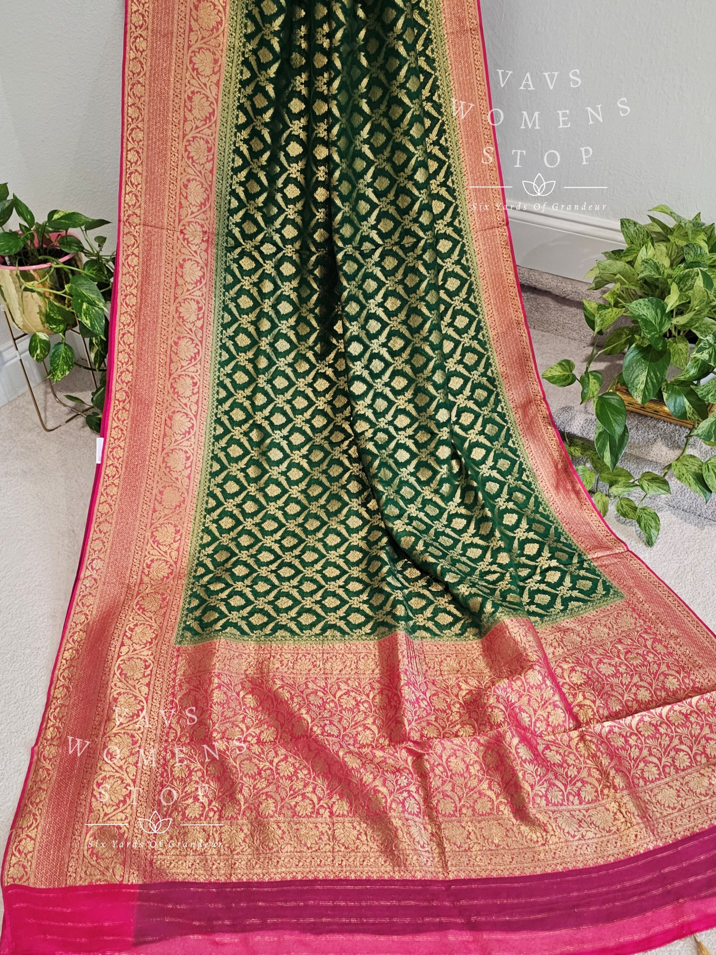 Pure Khaddi Georgette Powerloom Saree - Blouse
