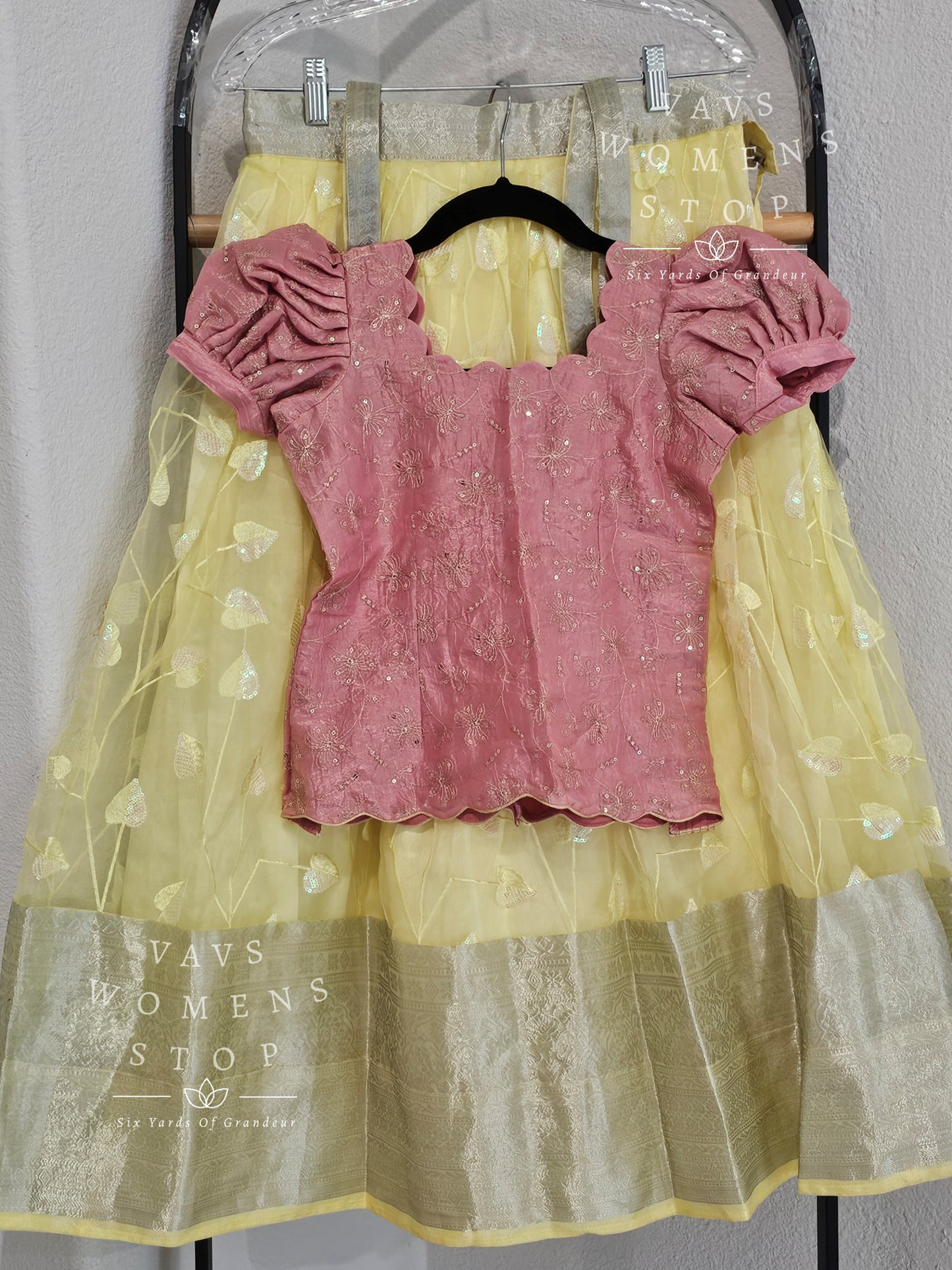 Pastel Shades Organza Lehenga Set