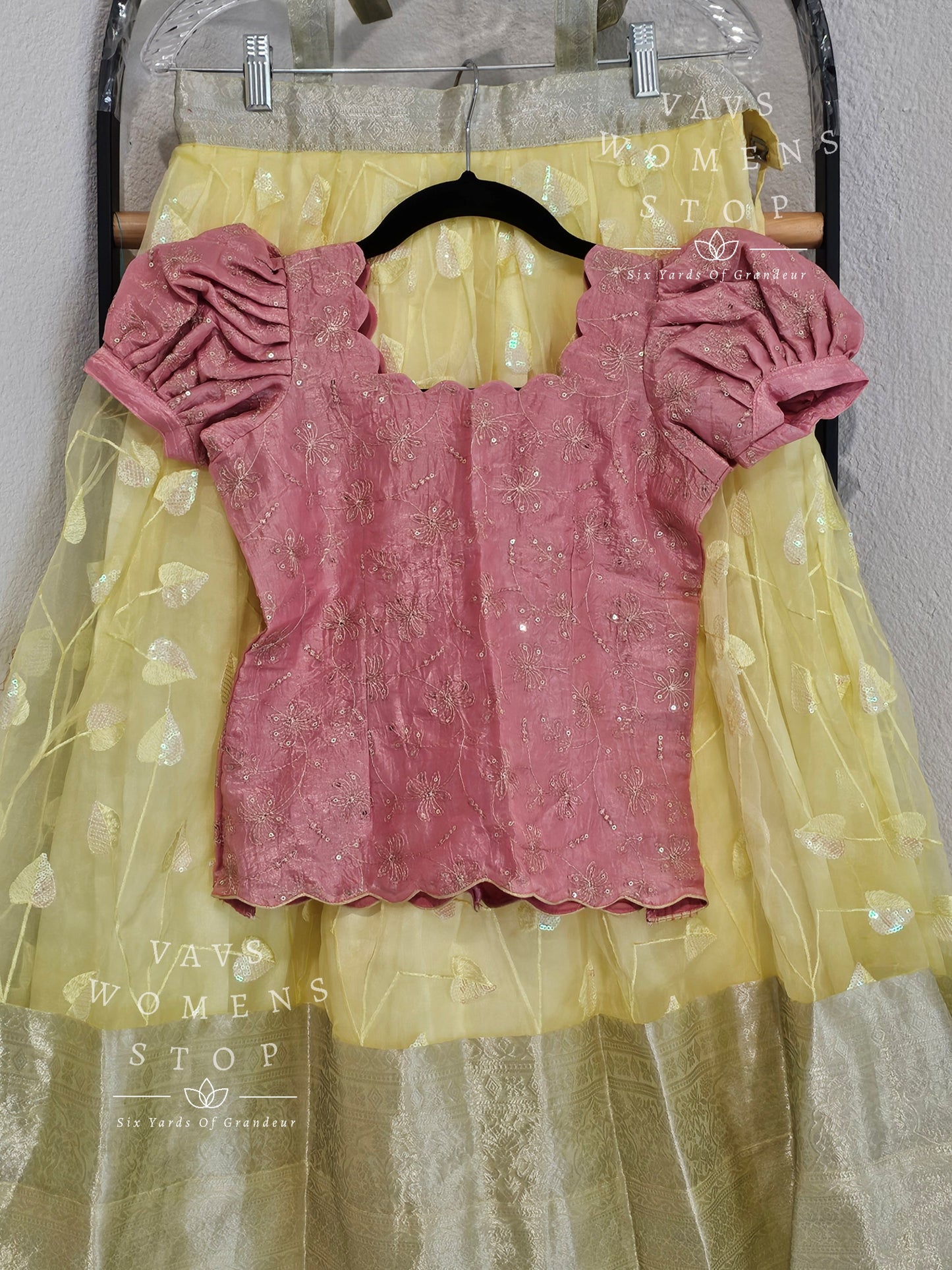 Pastel Shades Organza Lehenga Set