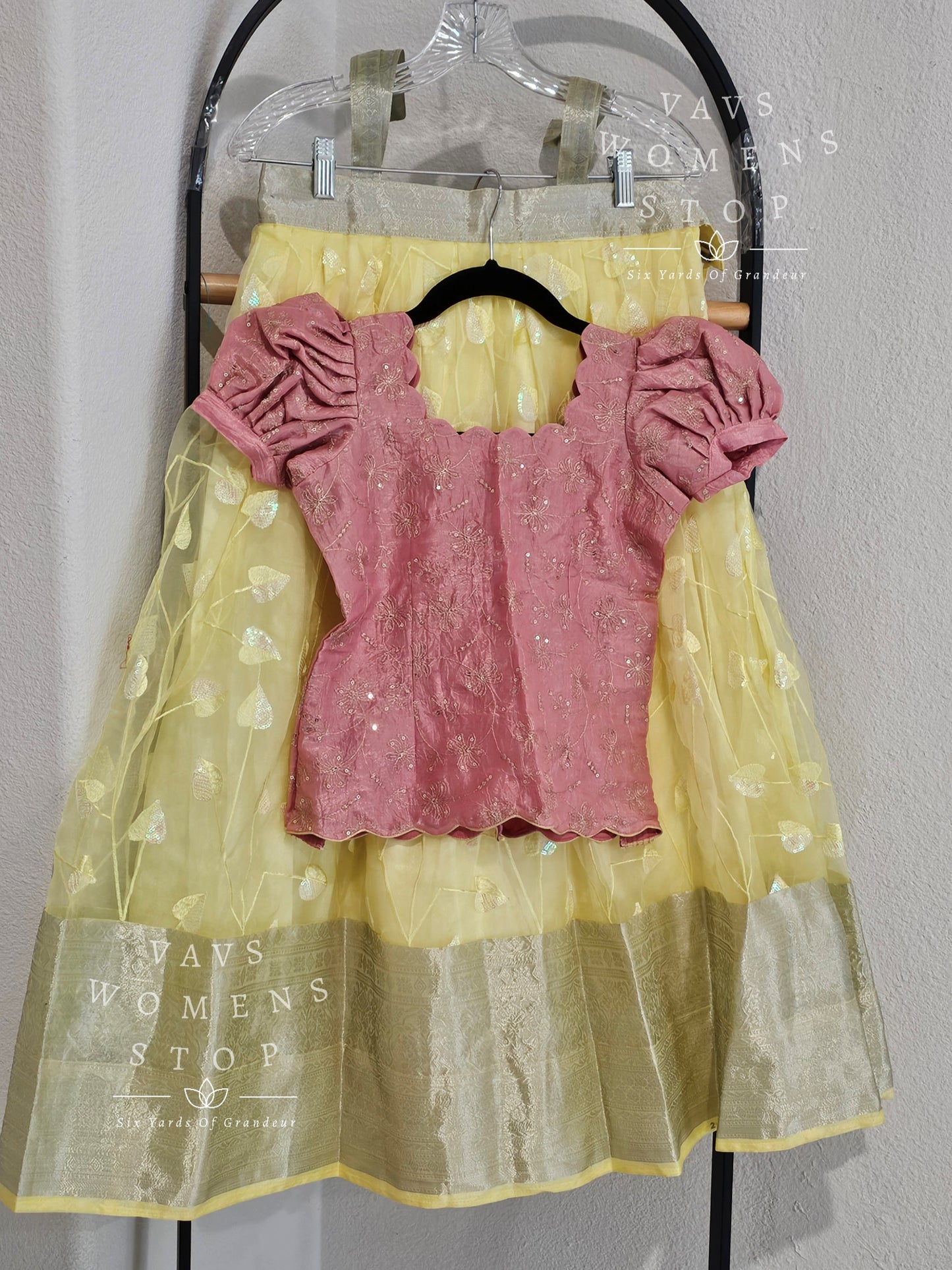 Pastel Shades Organza Lehenga Set