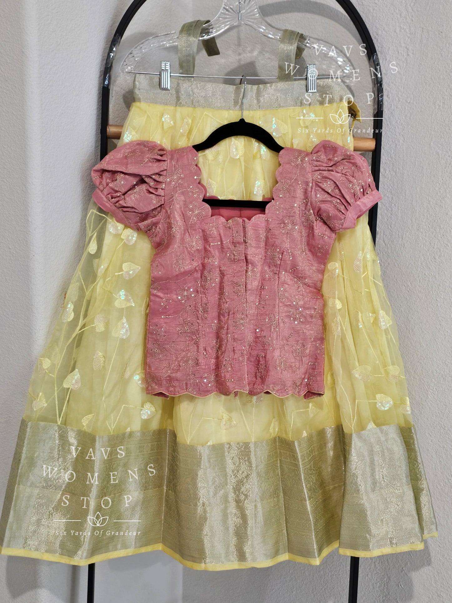 Pastel Shades Organza Lehenga Set