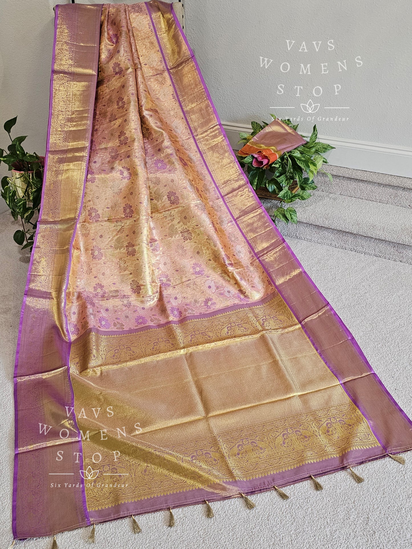 Pure Kanchi Pattu Tissue Brocade Silk Saree