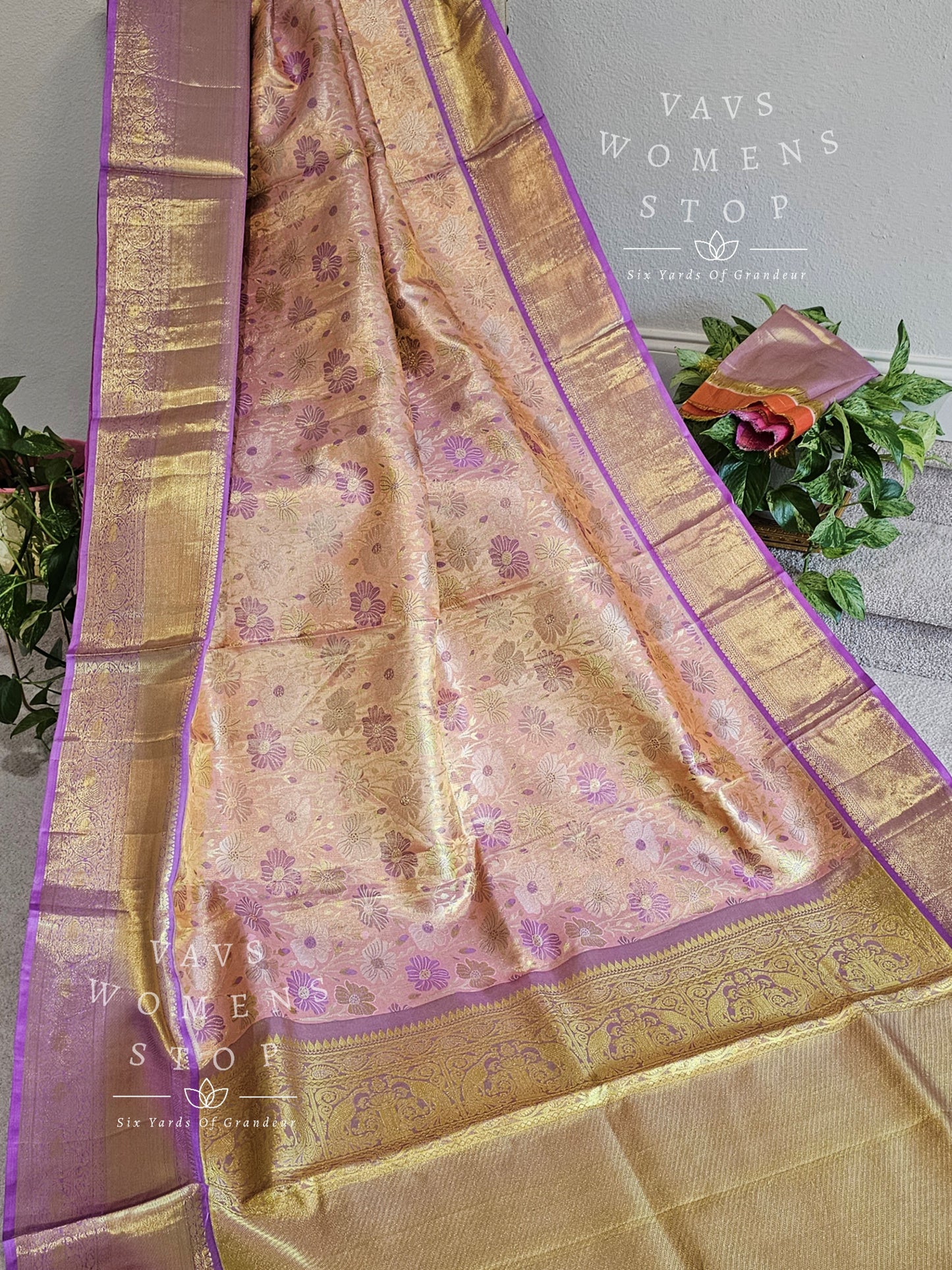 Pure Kanchi Pattu Tissue Brocade Silk Saree