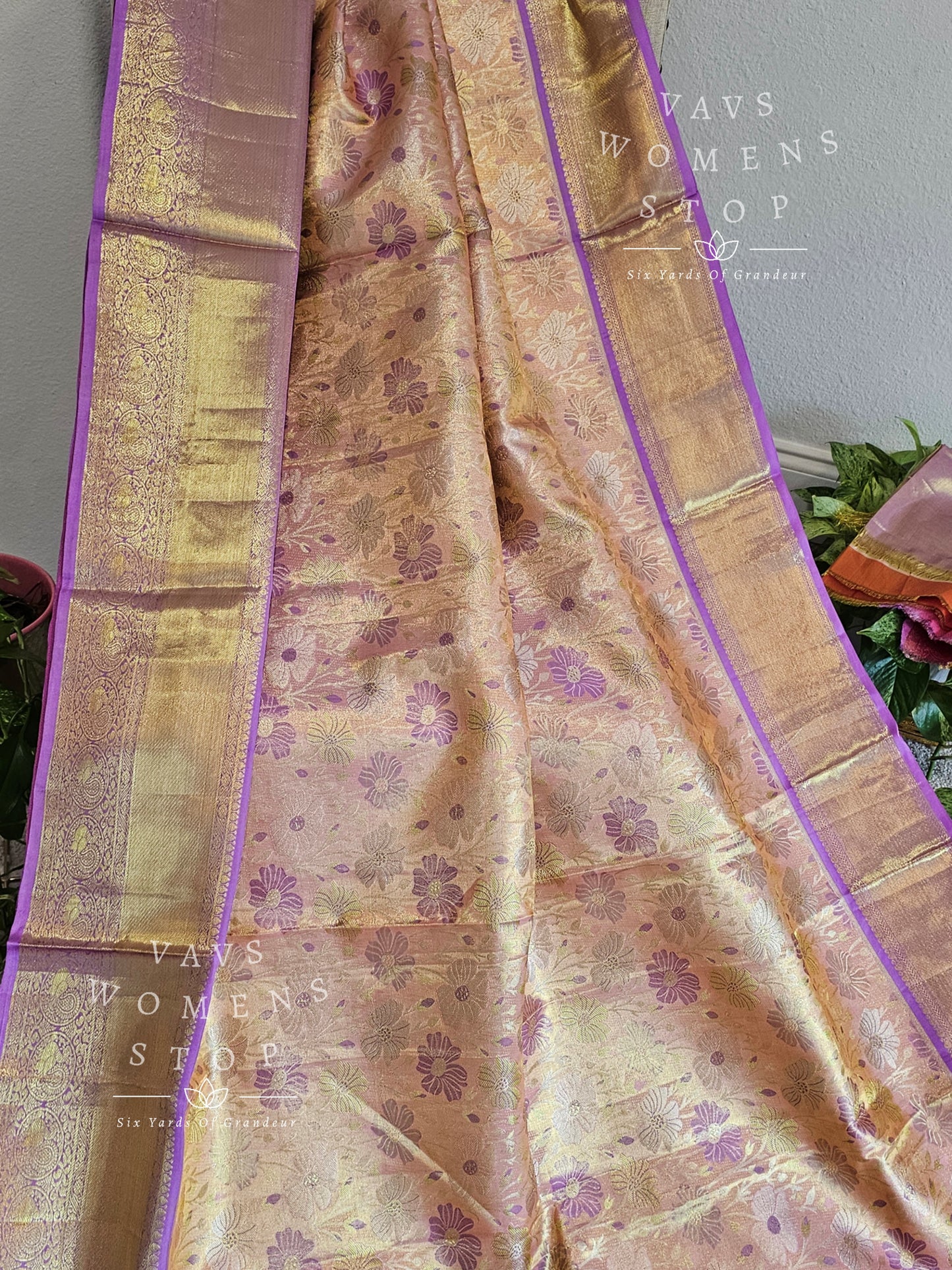 Pure Kanchi Pattu Tissue Brocade Silk Saree