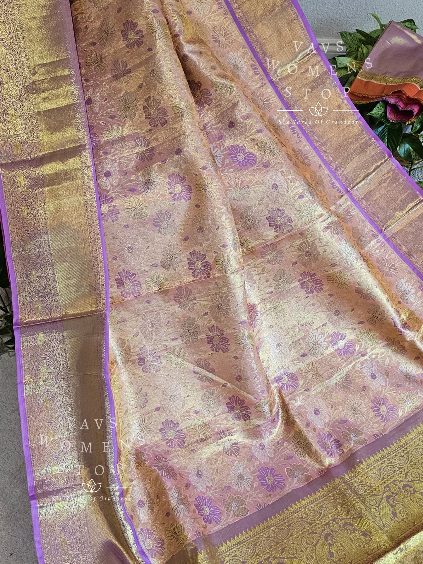 Pure Kanchi Pattu Tissue Brocade Silk Saree