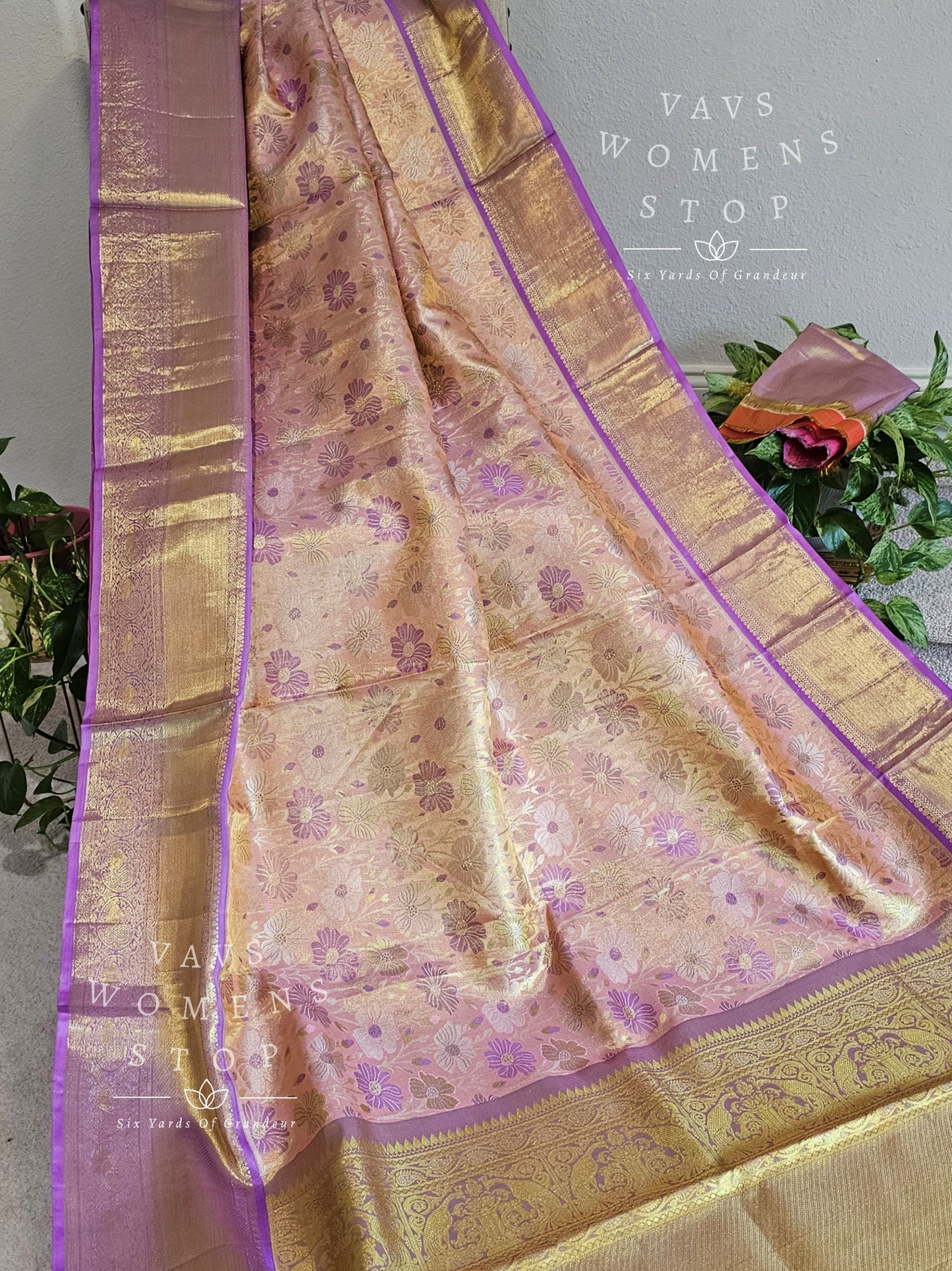 Pure Kanchi Pattu Tissue Brocade Silk Saree