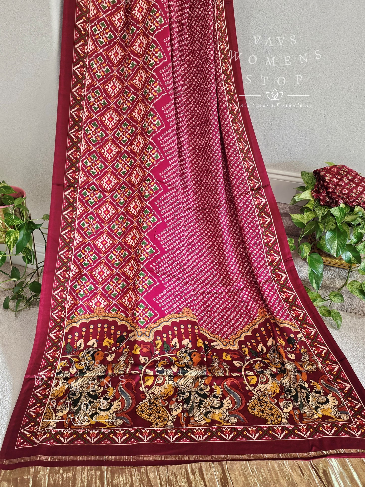 Pure Gaji Silk Patola Prints Saree