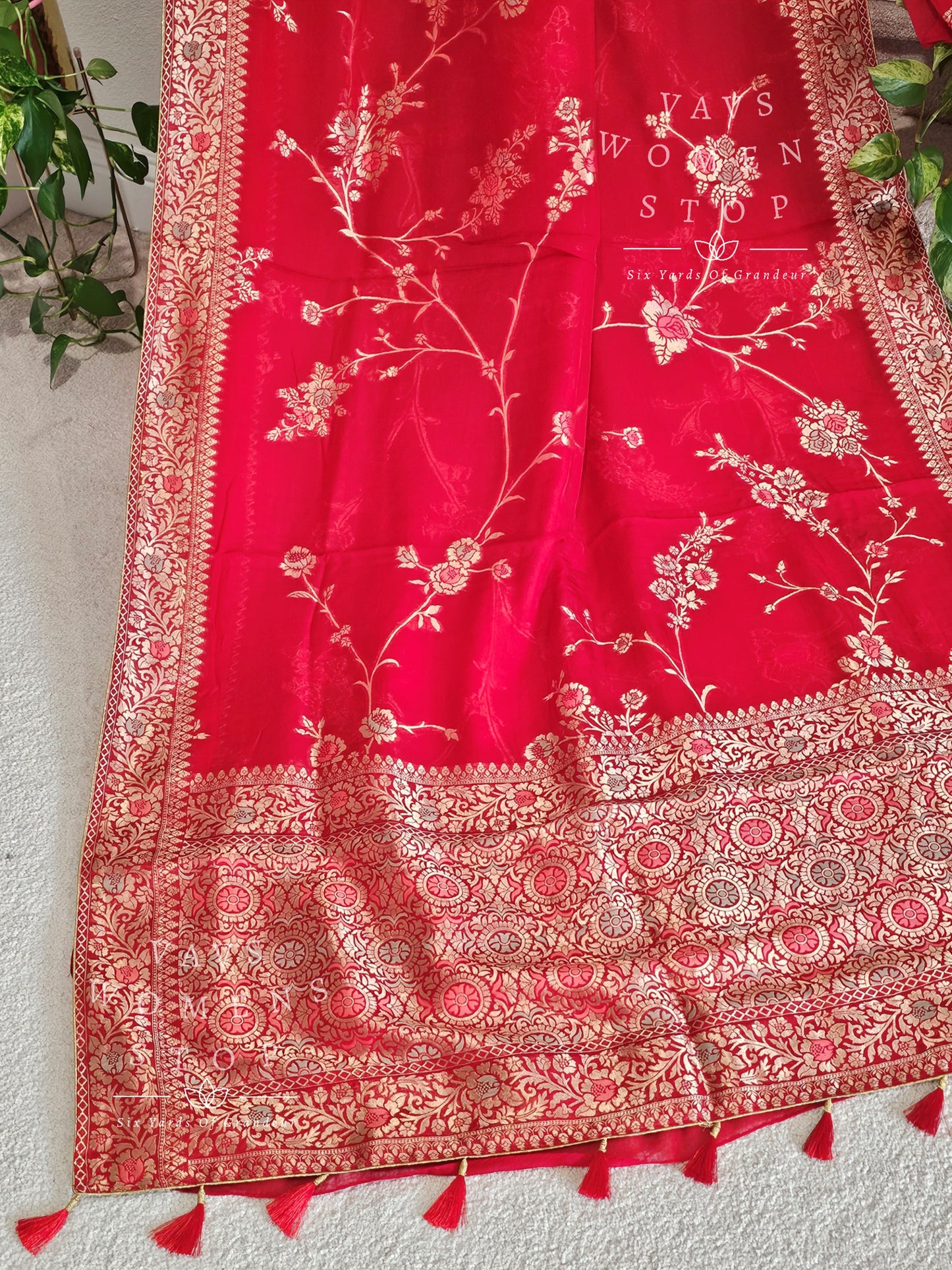 Meenakari Design Soft Organza Silk Saree - Benarasi Silk Blouse