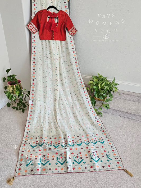 Munga Benarasi Crepe Silk Saree - Blouse