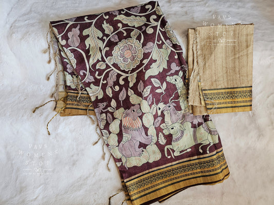 Soft Kota Tussar Rawsilk Saree