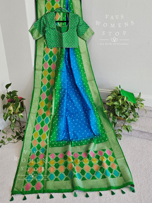 Jute Dupion Silk Bhandini Saree - Blouse