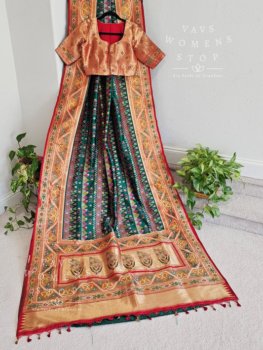 Designer Patola Benarasi Soft Silk saree - Blouse