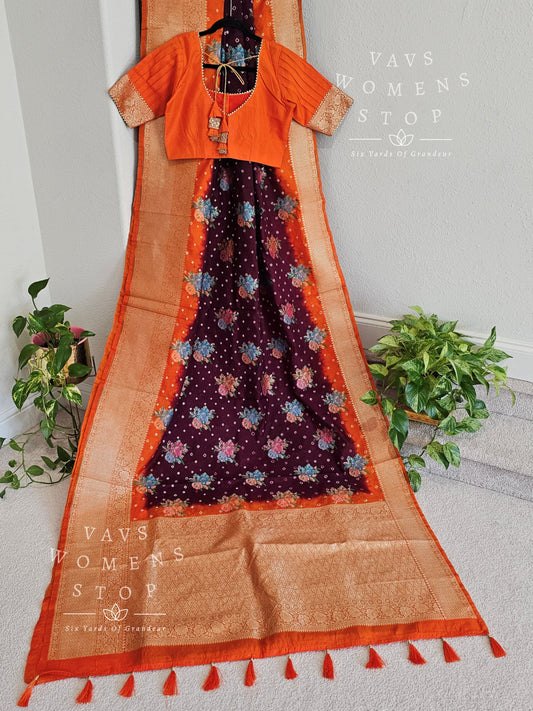Jute Dupion Silk Bhandini Saree - Blouse