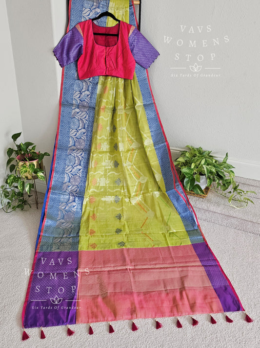 Soft Warm Tissue Silk Saree - Blouse