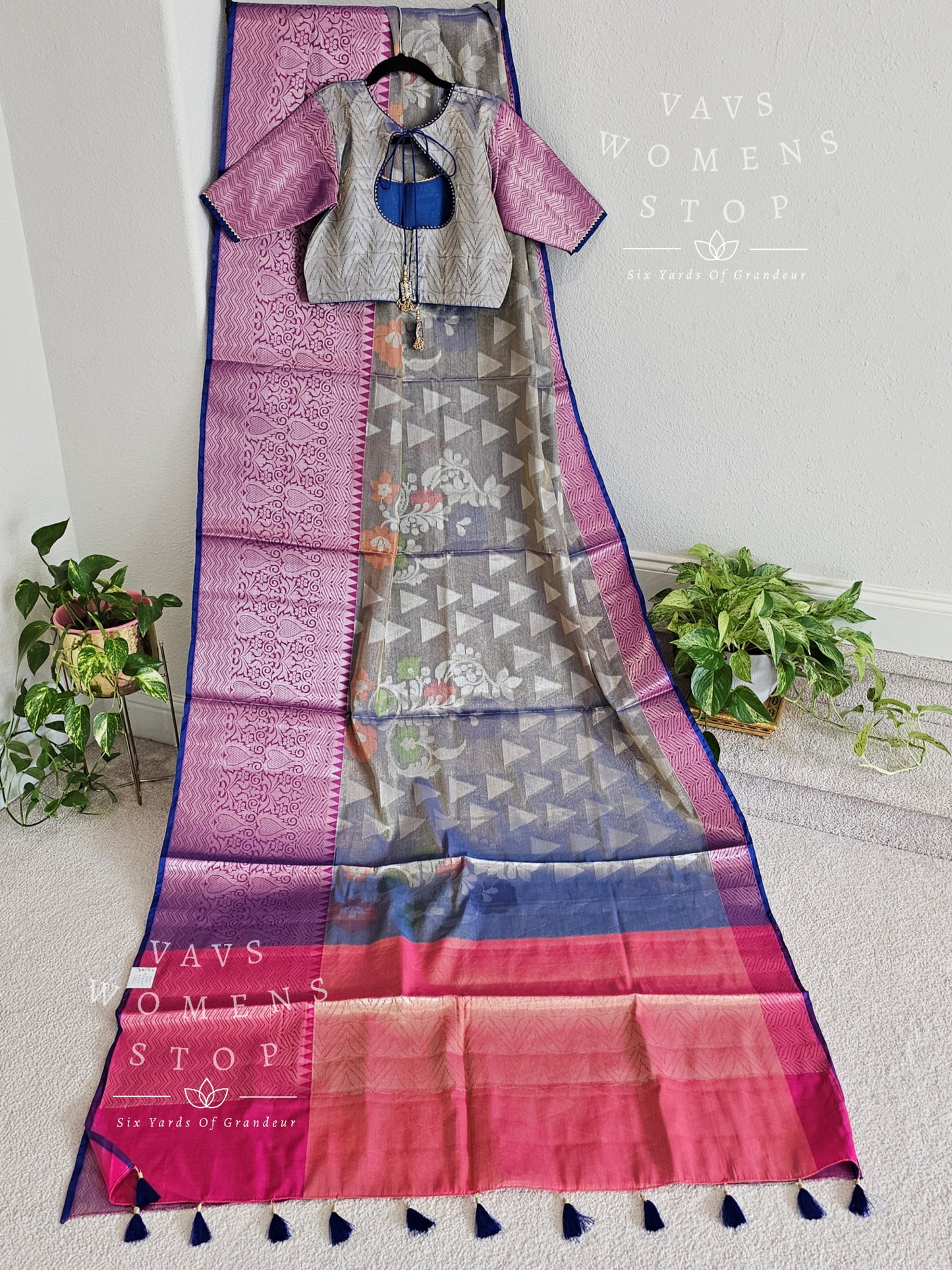 Soft Warm Tissue Silk Saree - Blouse