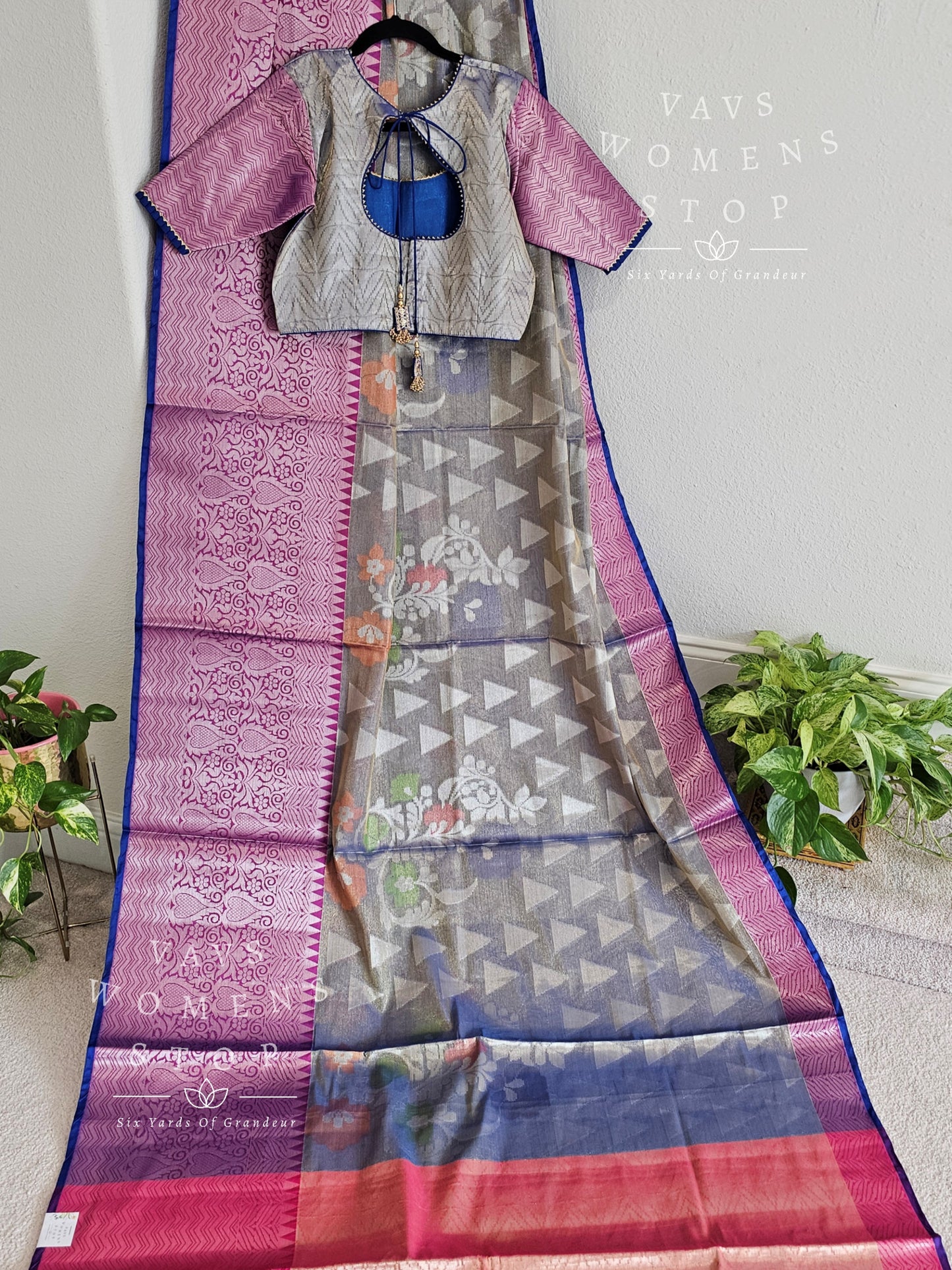 Soft Warm Tissue Silk Saree - Blouse