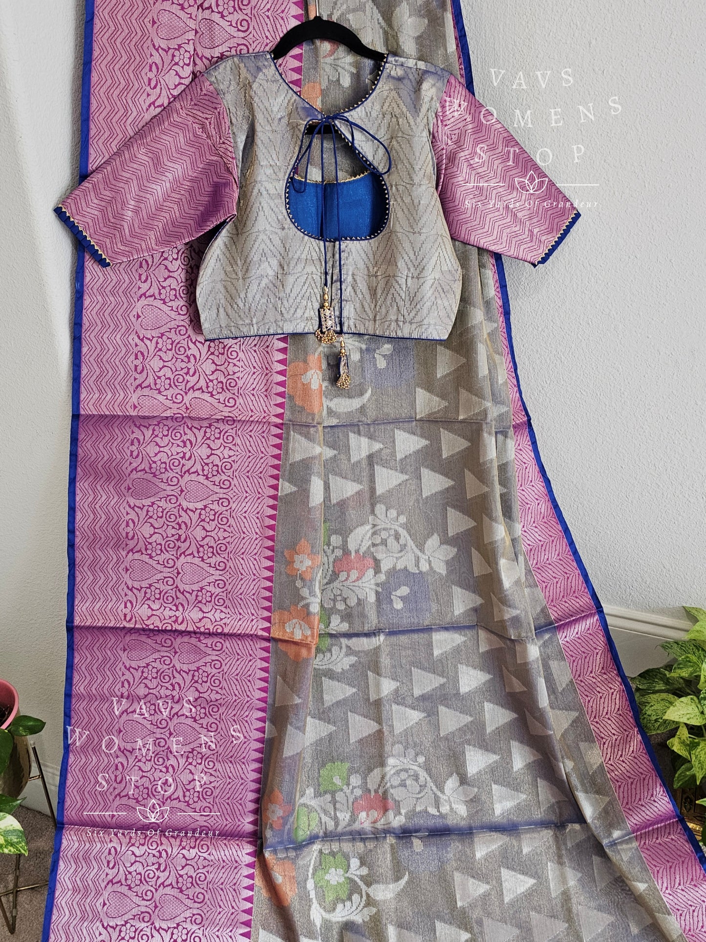 Soft Warm Tissue Silk Saree - Blouse