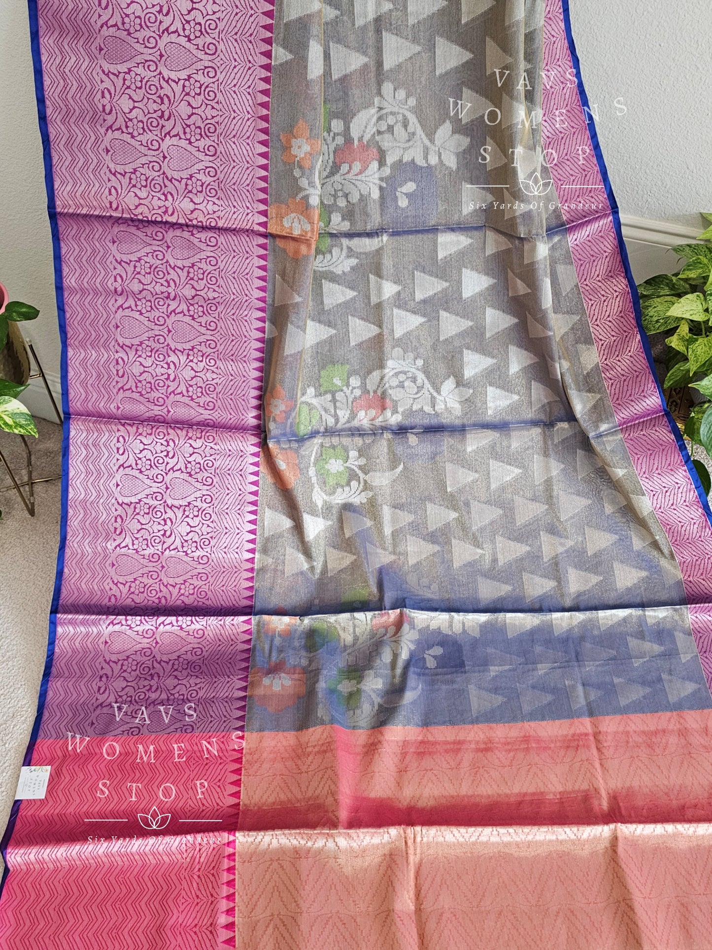 Soft Warm Tissue Silk Saree - Blouse