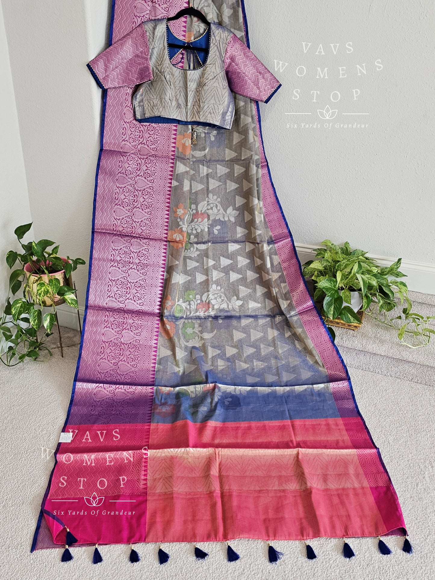 Soft Warm Tissue Silk Saree - Blouse