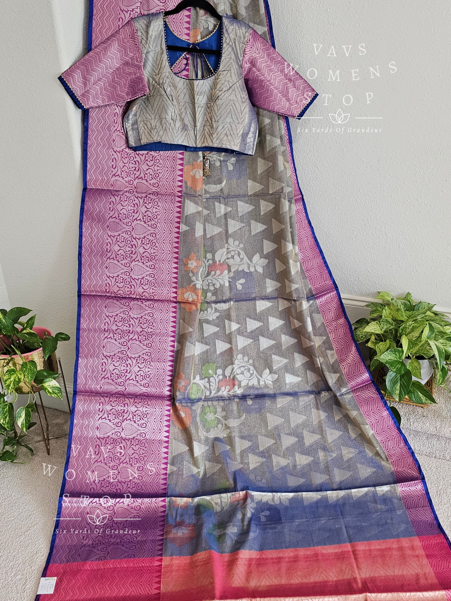 Soft Warm Tissue Silk Saree - Blouse