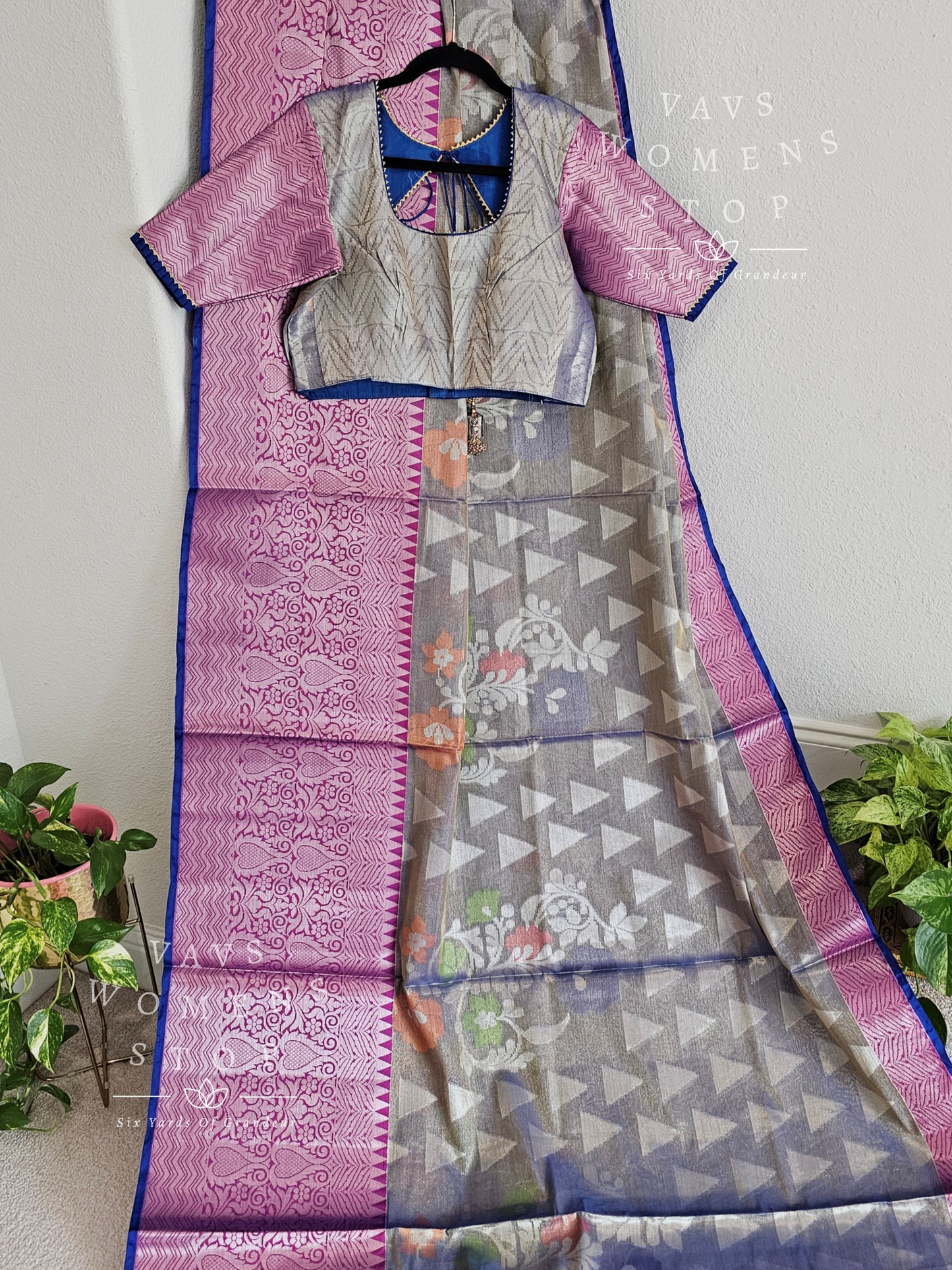 Soft Warm Tissue Silk Saree - Blouse