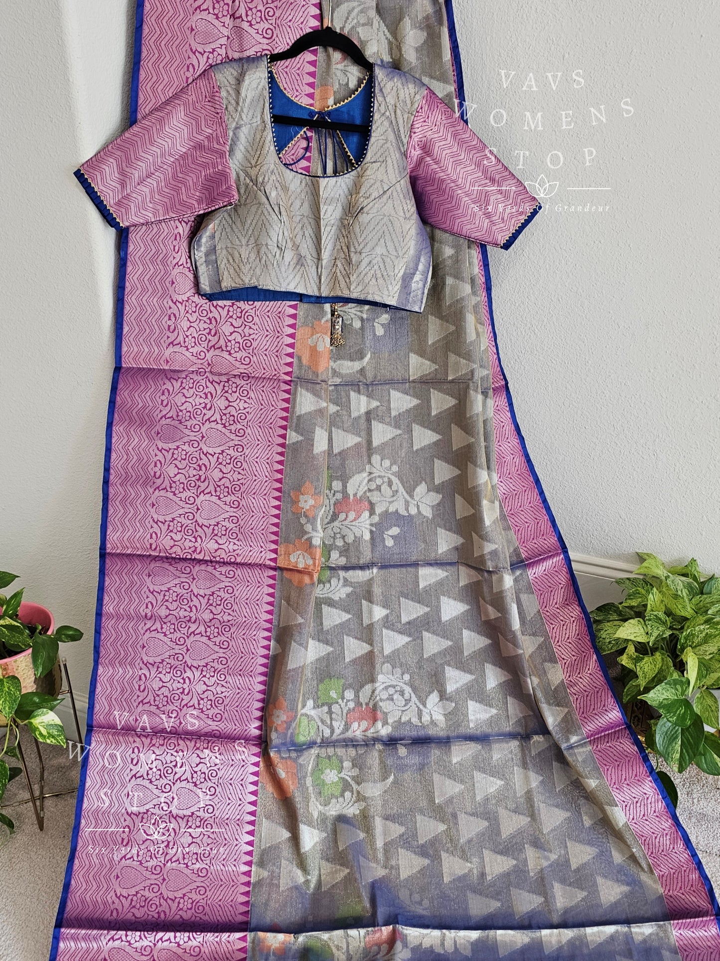 Soft Warm Tissue Silk Saree - Blouse