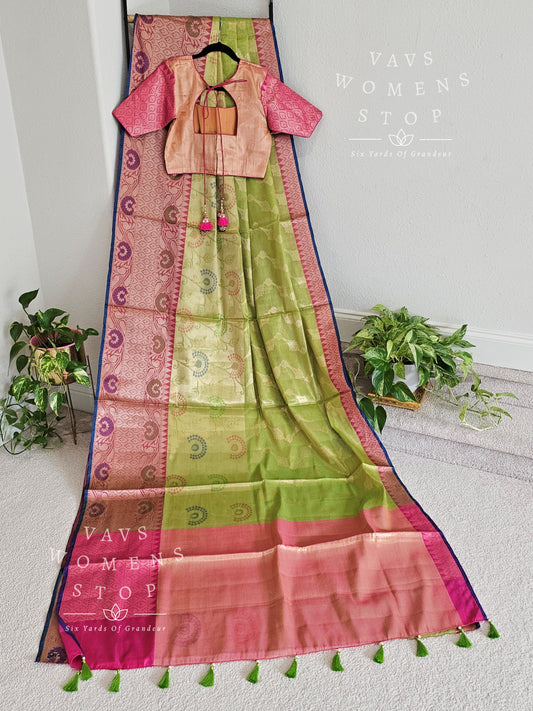 Soft Warm Tissue Silk Saree - Blouse