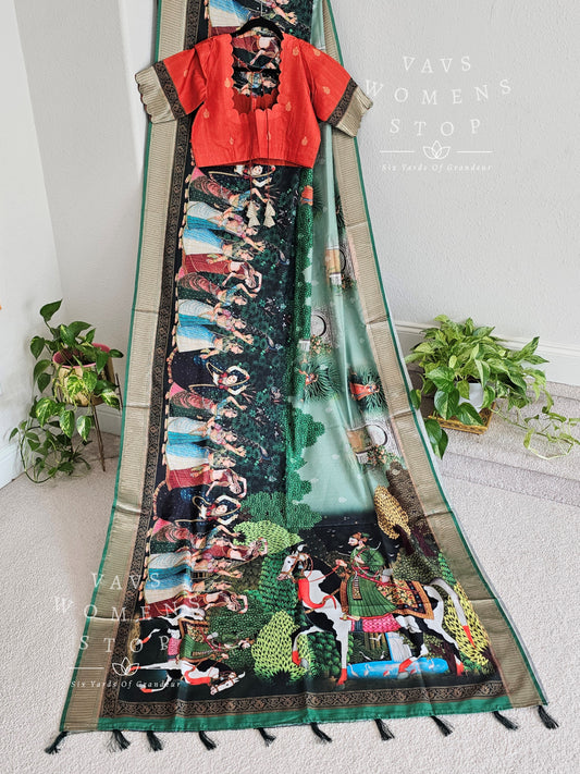 Semi Benarasi Soft Dola Assam Silk Saree - Blouse