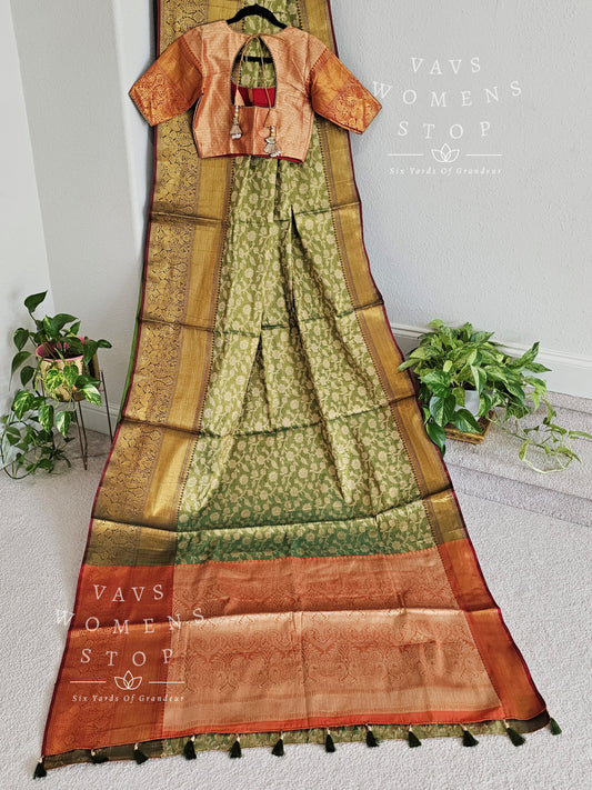Soft Benarasi Tissue Silk Saree - Blouse