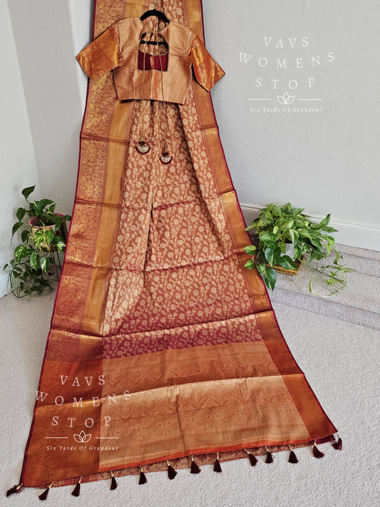 Soft Benarasi Tissue Silk Saree - Blouse