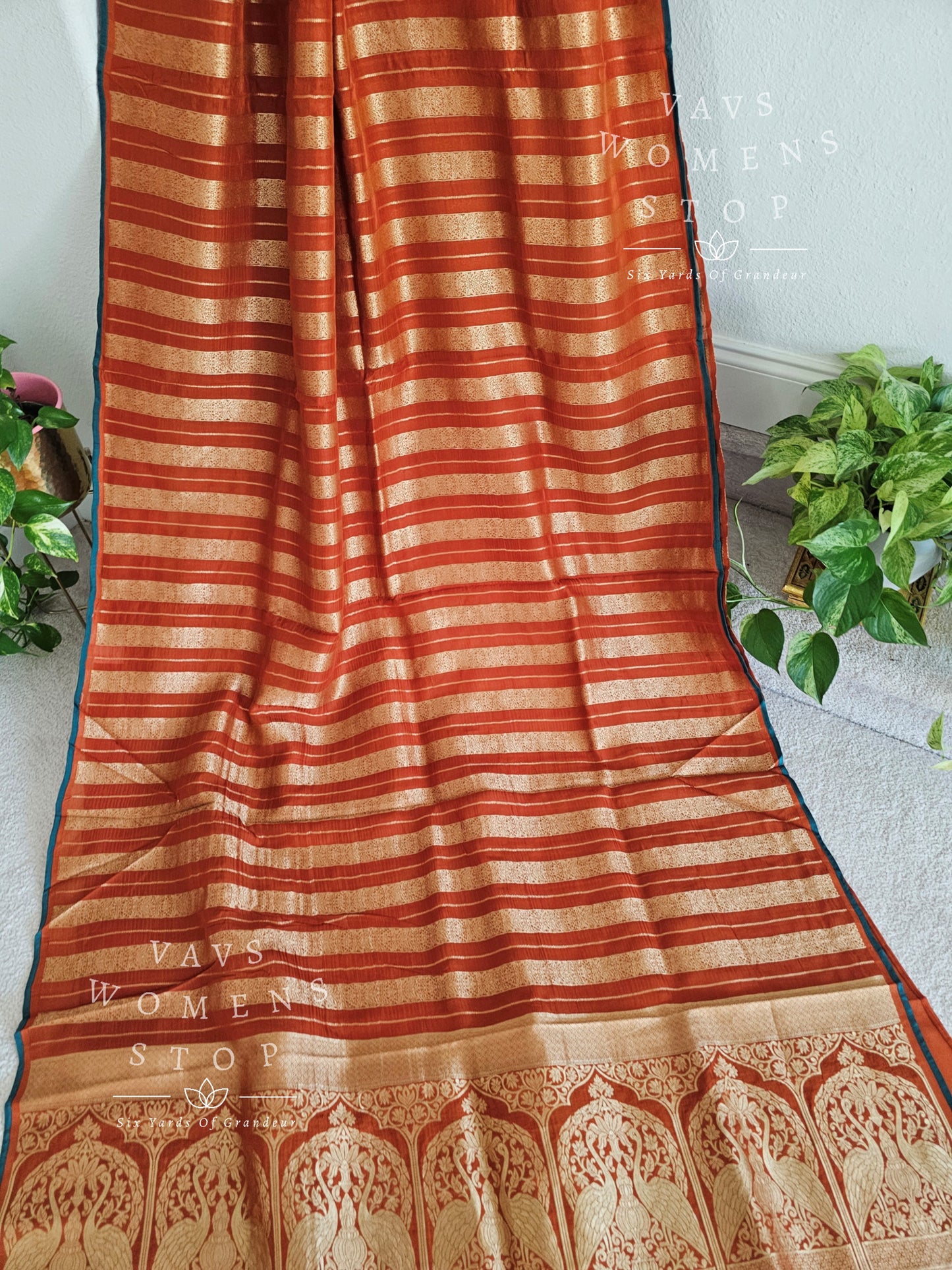 Soft Munga Khadi Organza Silk Saree - Blouse