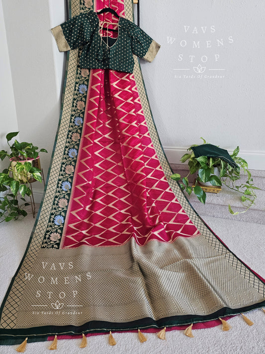 Fine Quality Kota Silk Saree - Blouse