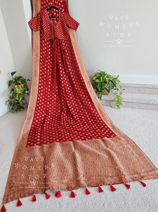 Pure Khaddi Viscose Georgette Designer Saree - Blouse